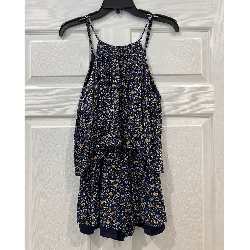 Promesa | Navy Floral high-neck romper